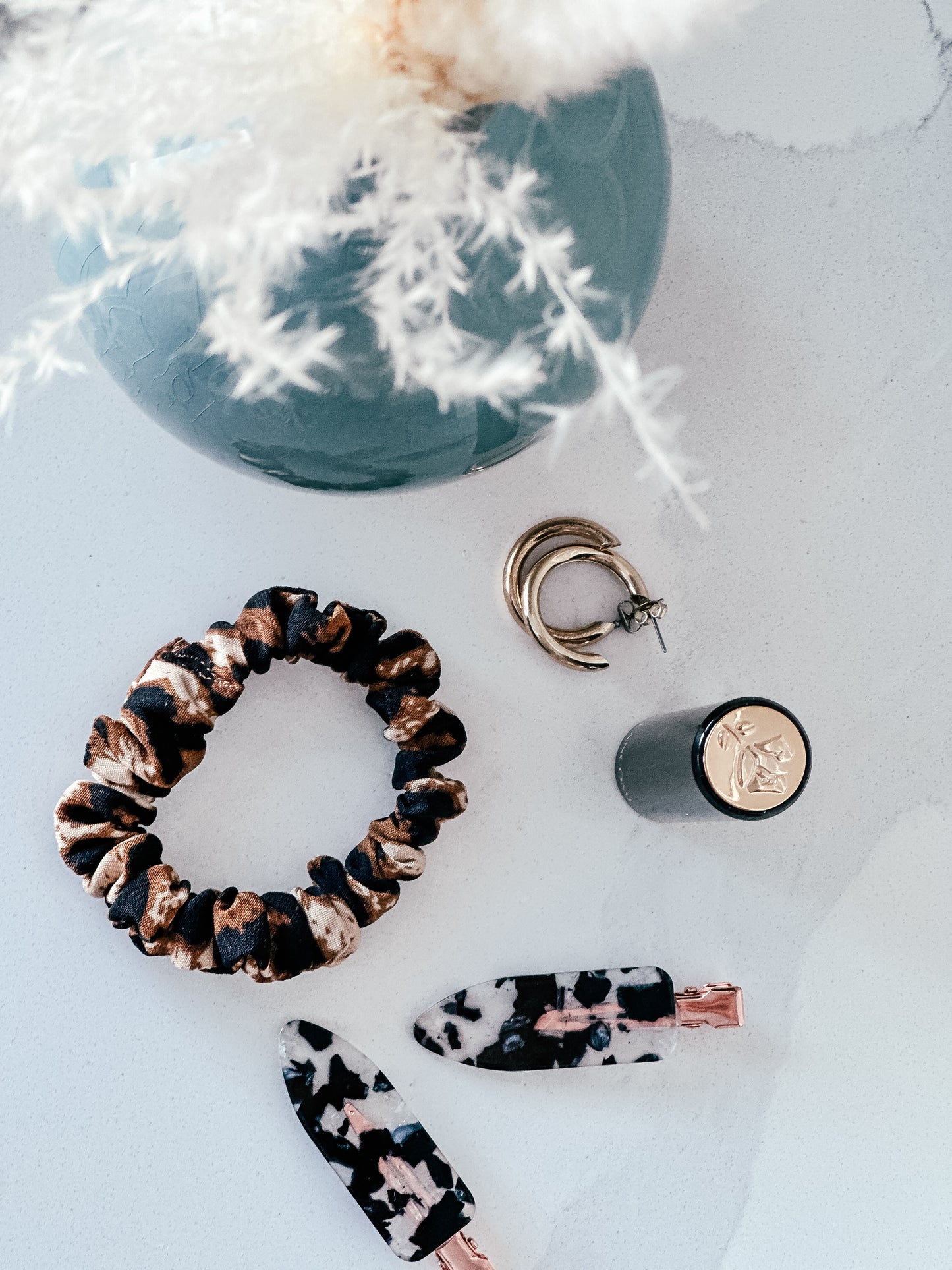 Skinny leopard print scrunchie