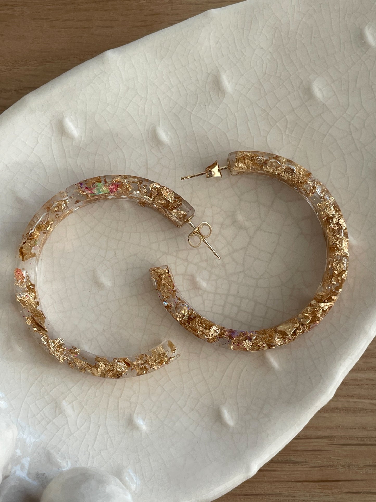 Big Sparkly Gold Hoops