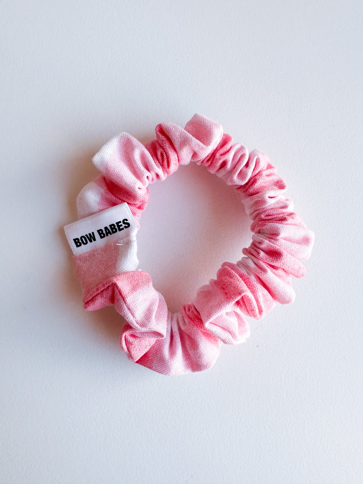 Pink Check Print Scrunchie