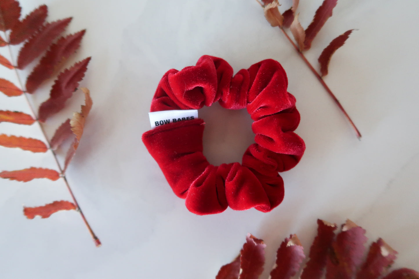 Ruby Red Velvet Mini Scrunchie