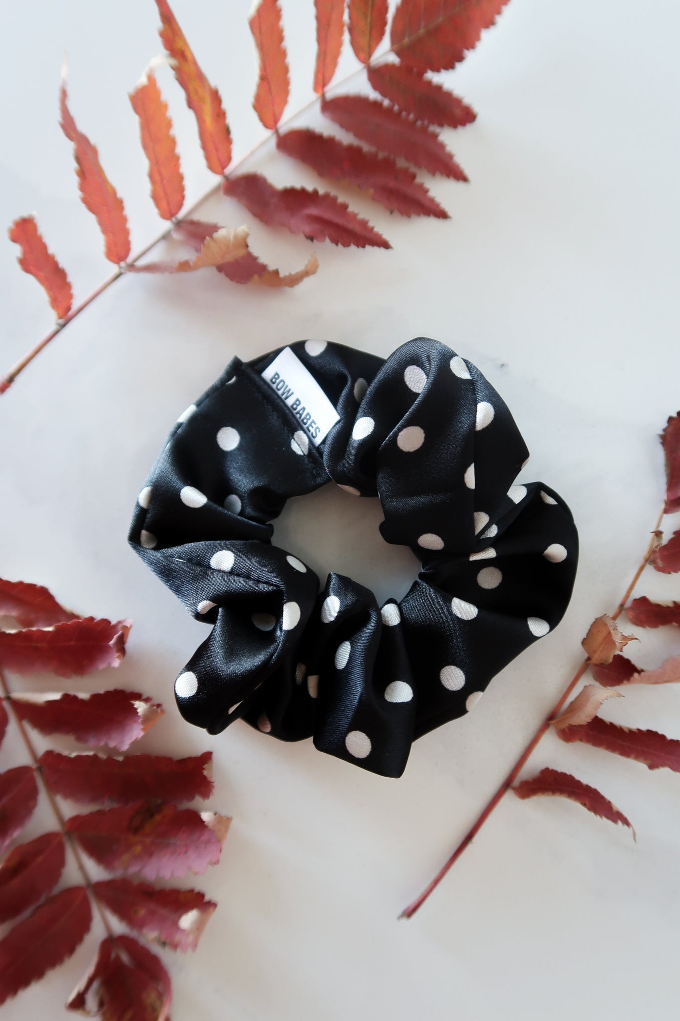 Black + White Polka Dot Everyday Scrunchie