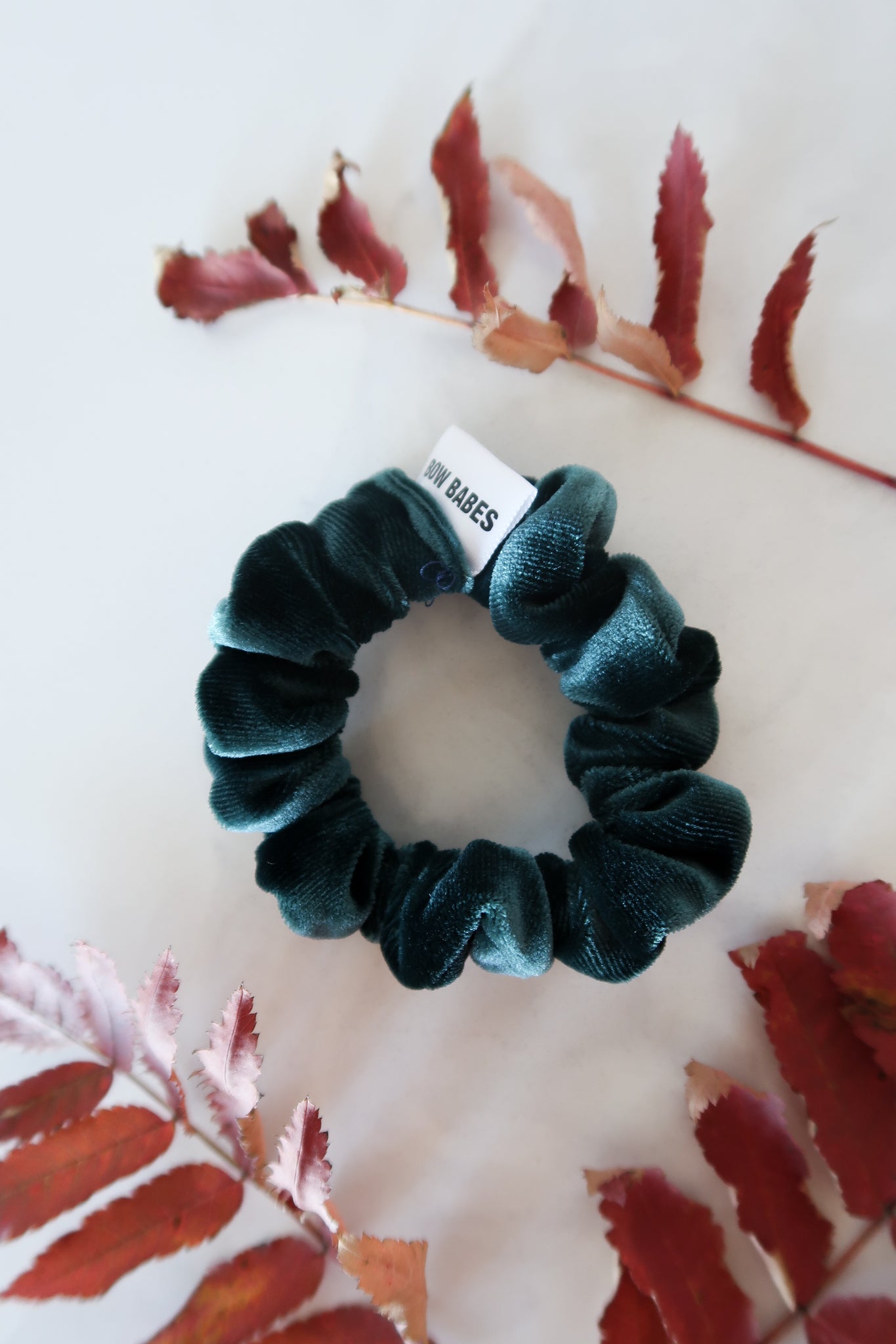 Emerald Green Velvet Mini Scrunchie