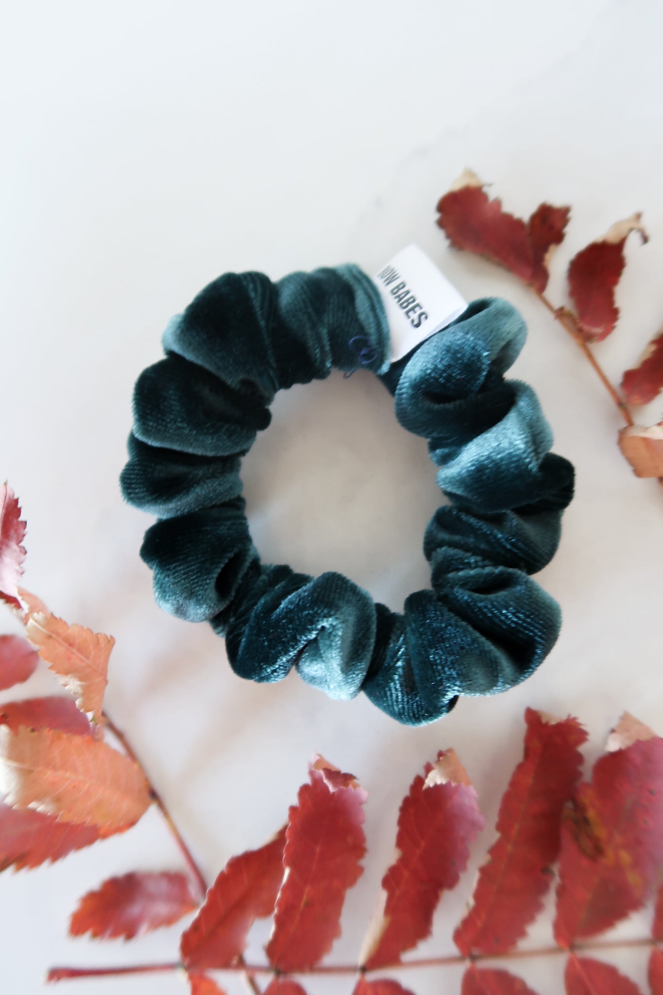 Emerald Green Velvet Mini Scrunchie