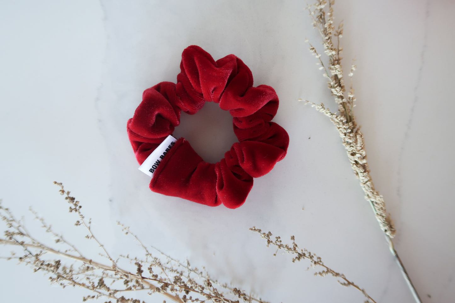 Ruby Red Velvet Mini Scrunchie