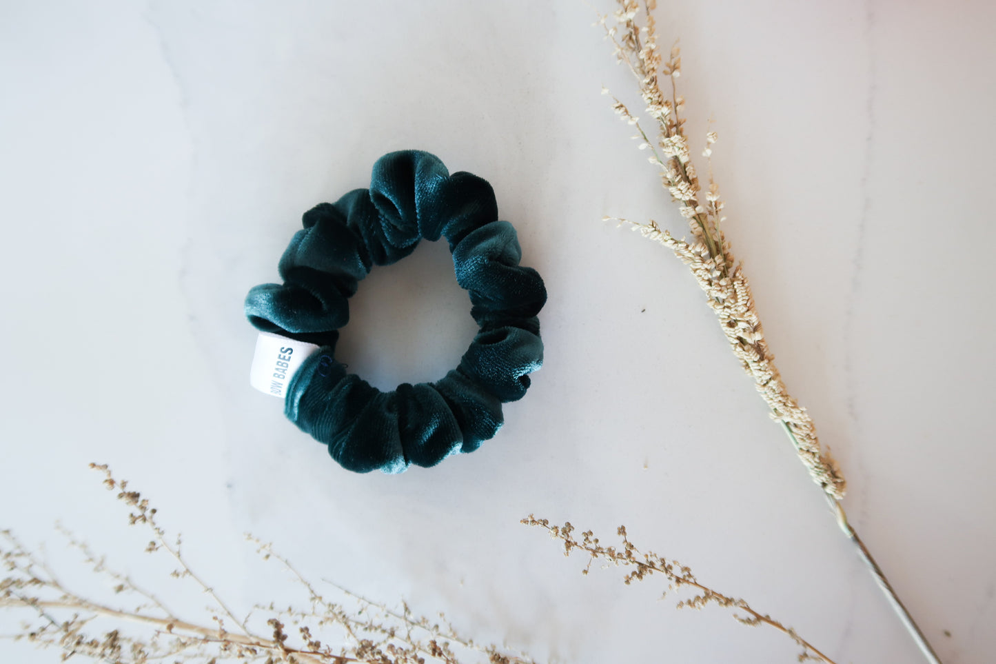 Emerald Green Velvet Mini Scrunchie