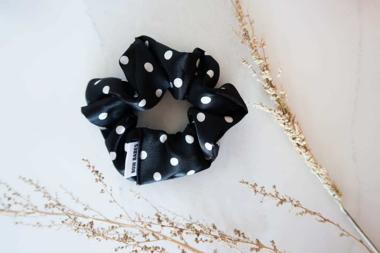 Black + White Polka Dot Everyday Scrunchie