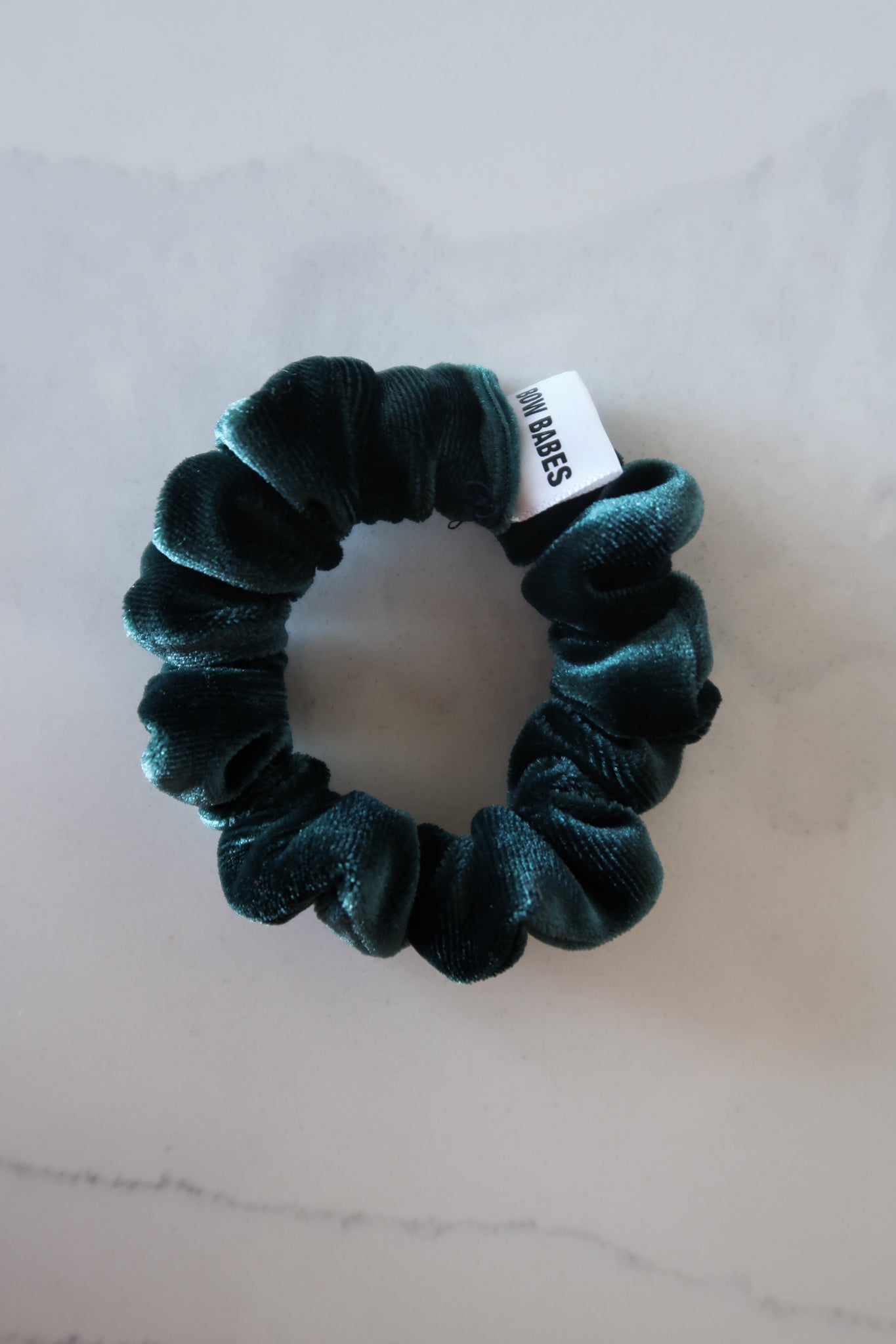 Emerald Green Velvet Mini Scrunchie