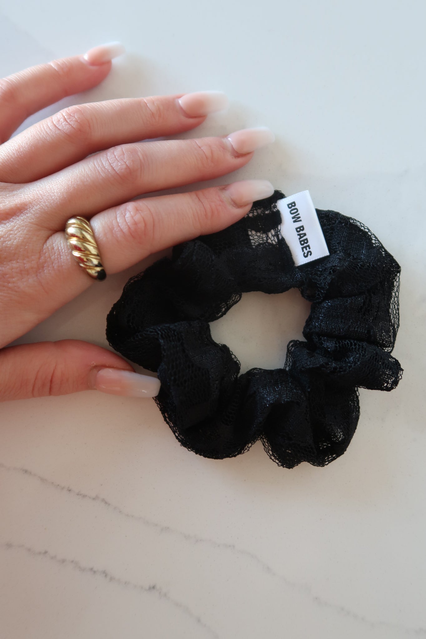 Black Lace Scrunchie