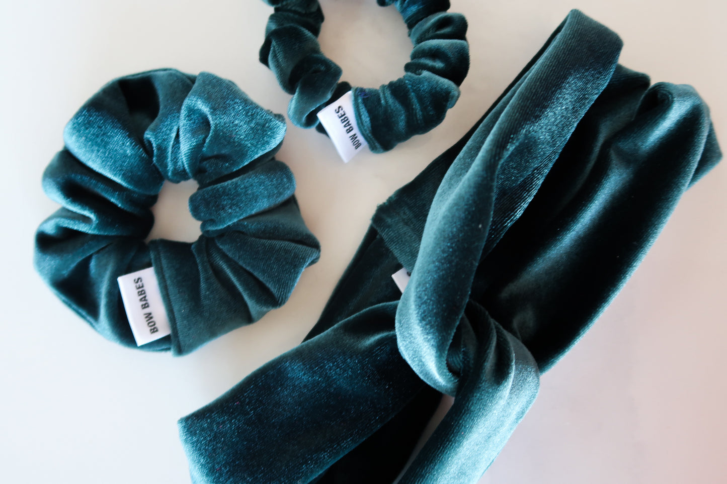 Emerald Green Velvet Mini Scrunchie