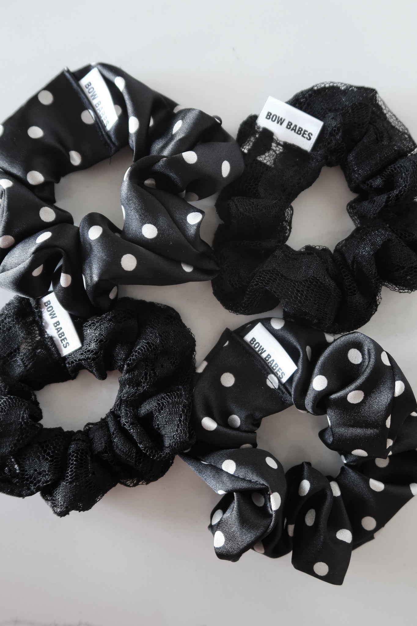 Black + White Polka Dot Everyday Scrunchie