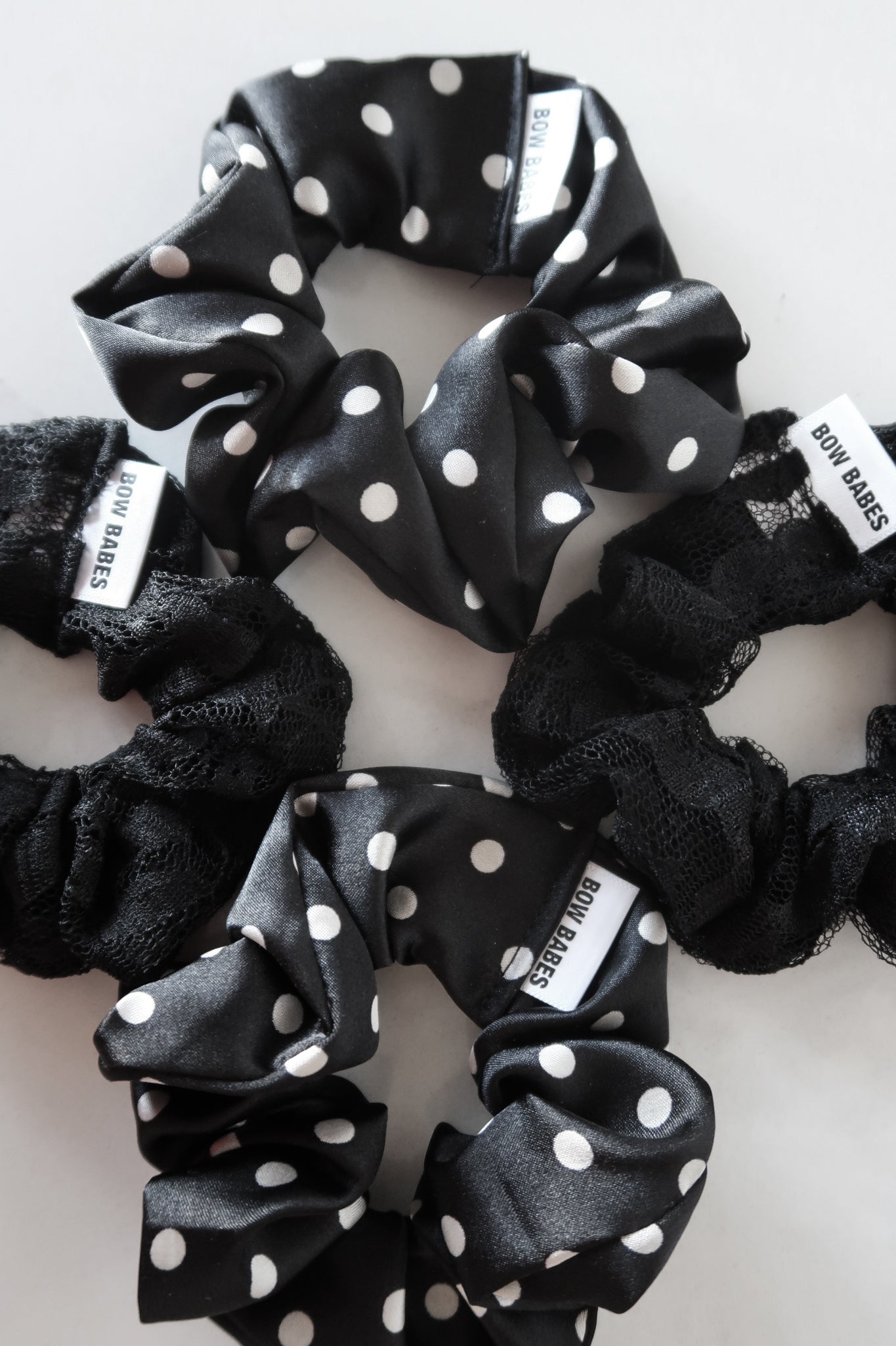 Black + White Polka Dot Everyday Scrunchie