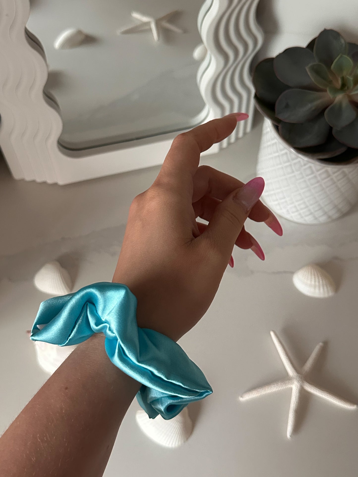 Turquoise Blue Scrunchie
