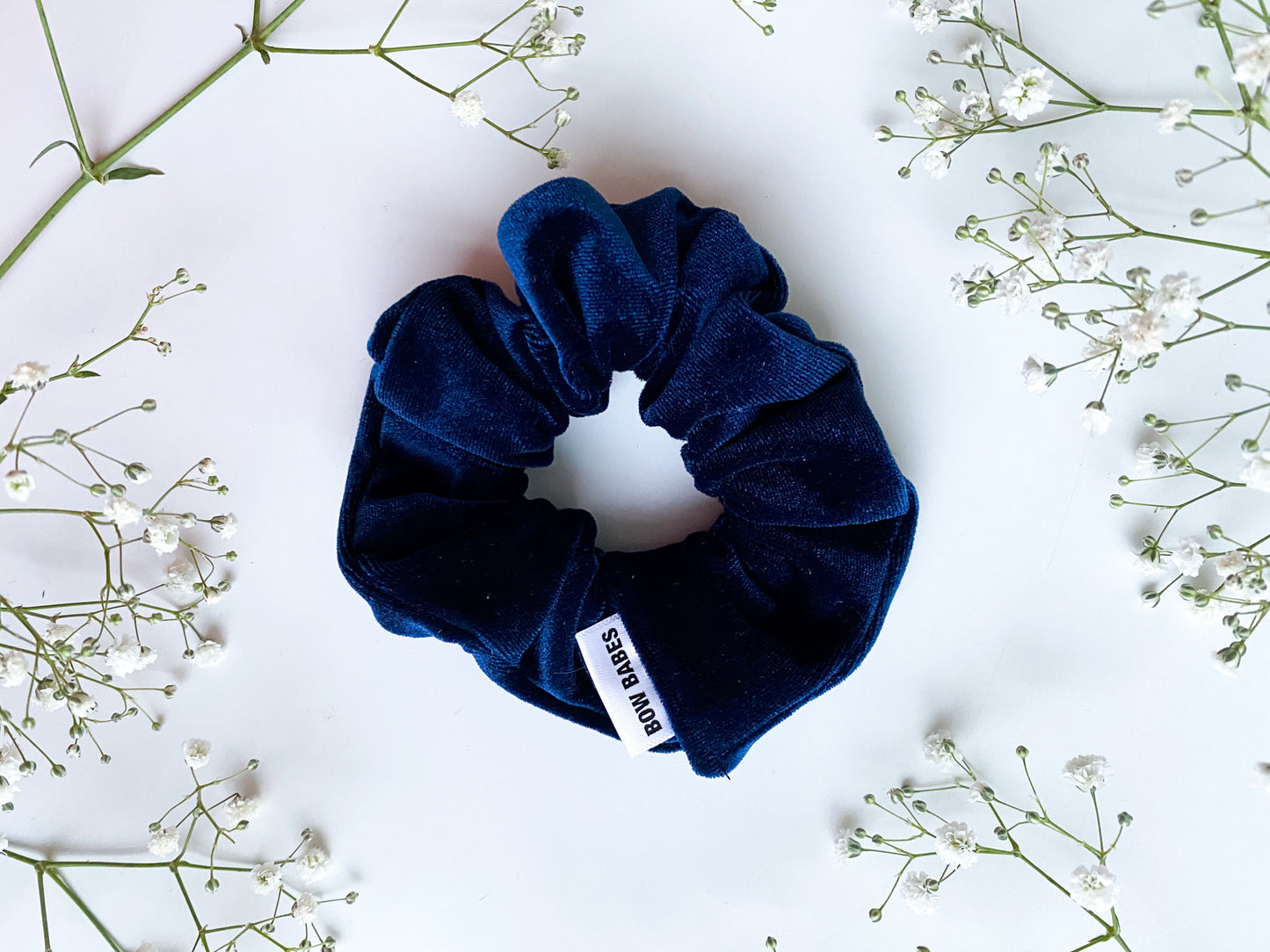 royal blue velvet scrunchy