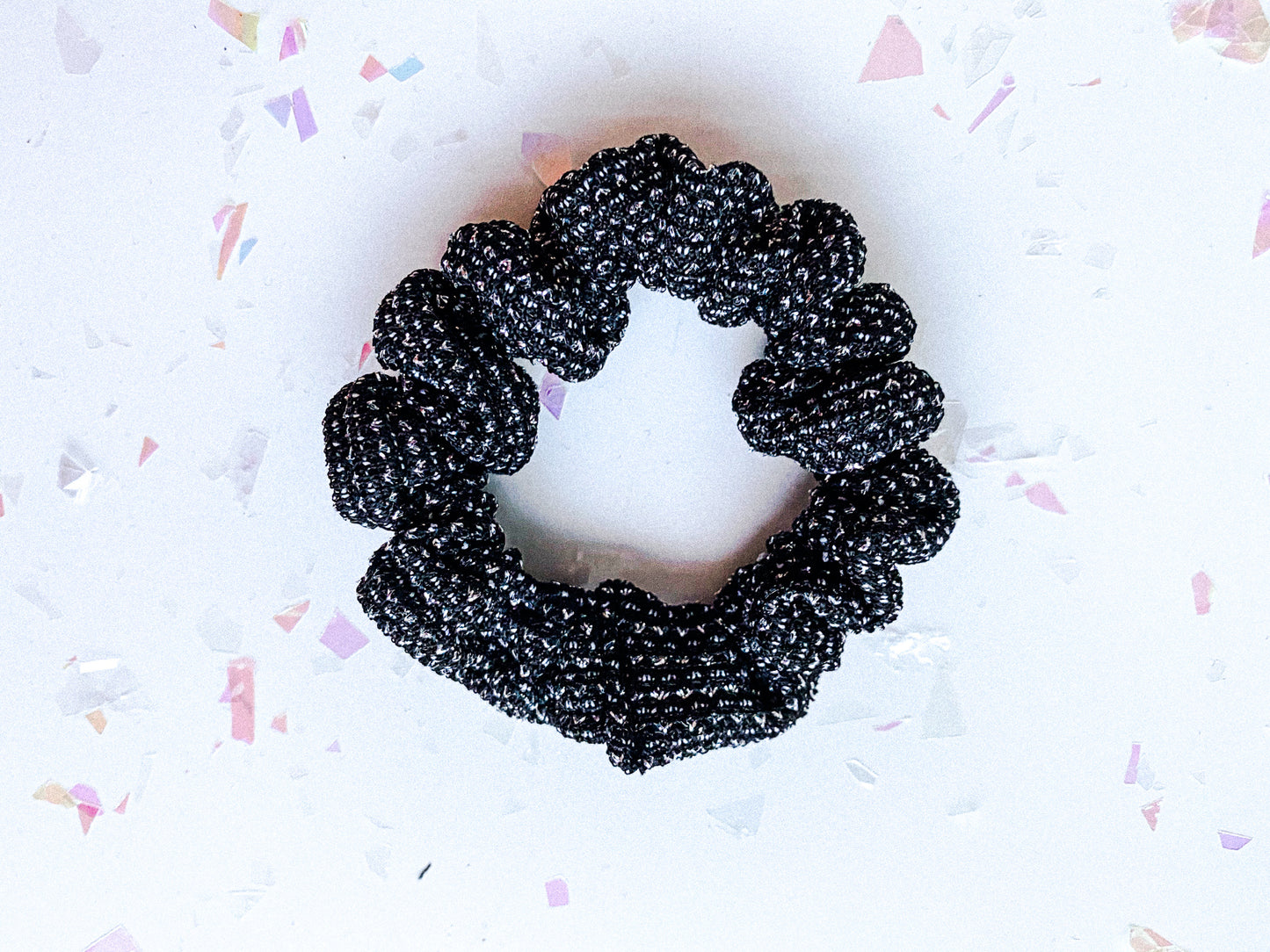 Silver mini scrunchy