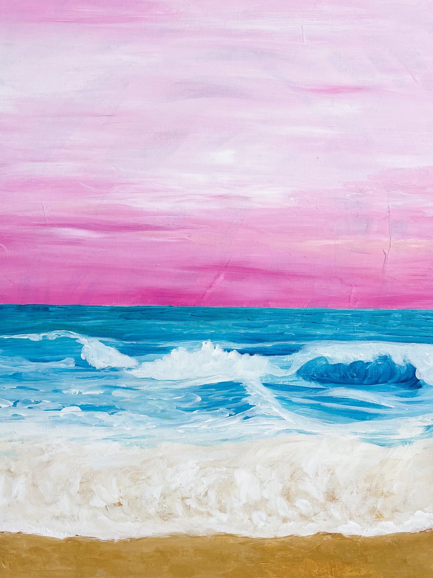 Pink Skies & Ocean Waves Print