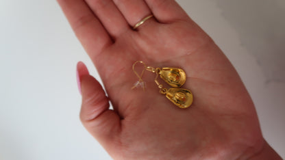 Gold Cowboy Hat Earrings – Handmade Western Dangle & Drop Jewelry Gift