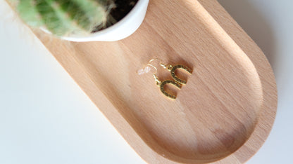 Handmade Gold Good Luck Horseshoe Earrings – Western Dangle & Drop Jewelry for Bachelorette