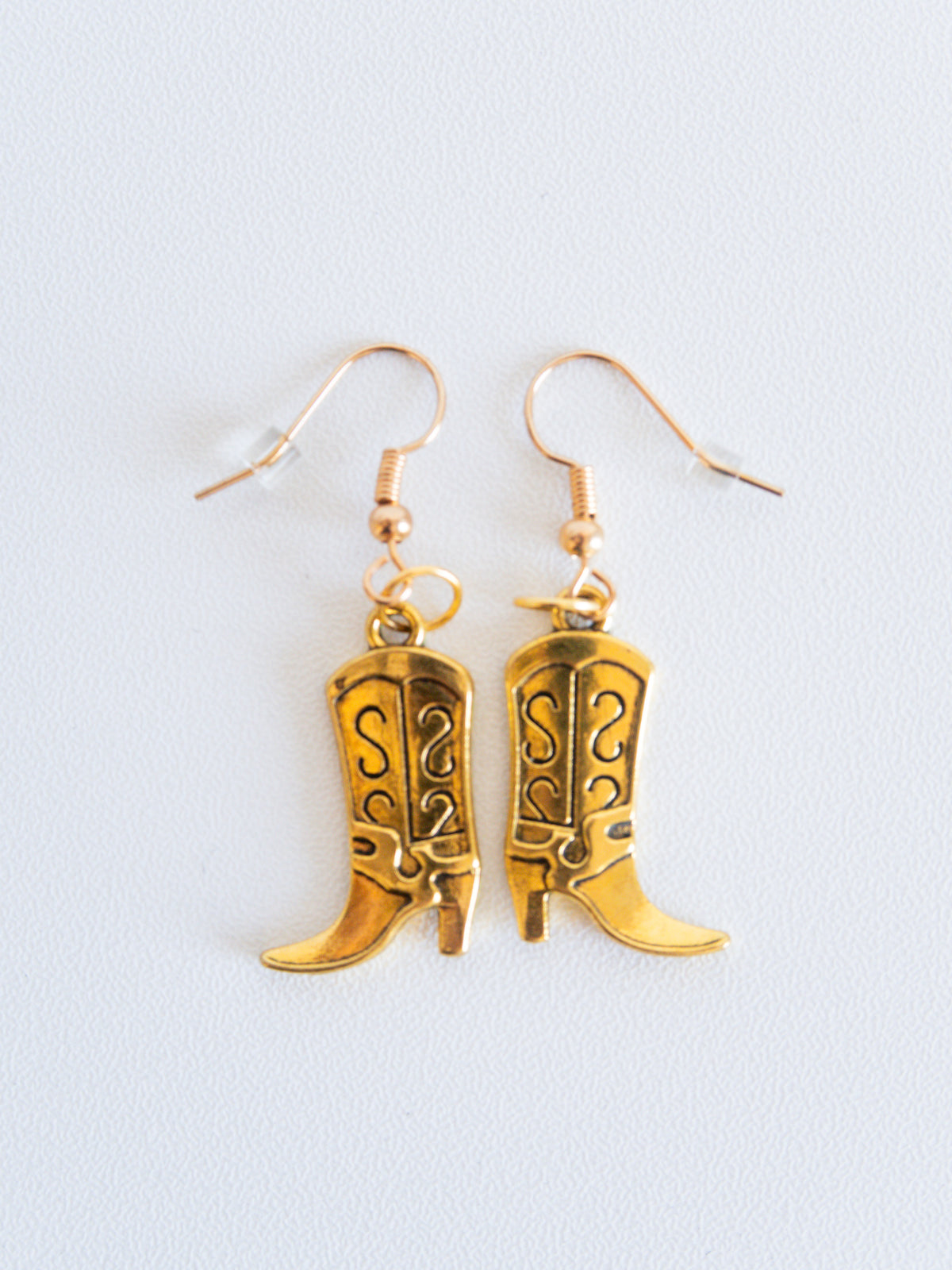 Handmade Gold Cowboy Boot Earrings – Western Dangle & Drop Jewelry for Cowgirl Style