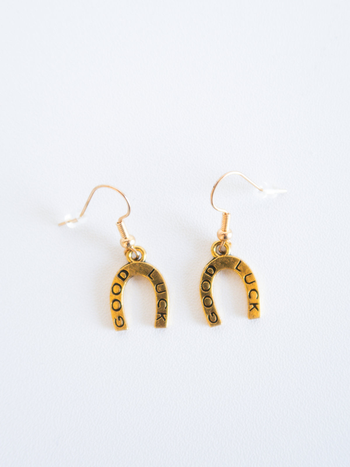 Handmade Gold Good Luck Horseshoe Earrings – Western Dangle & Drop Jewelry for Bachelorette