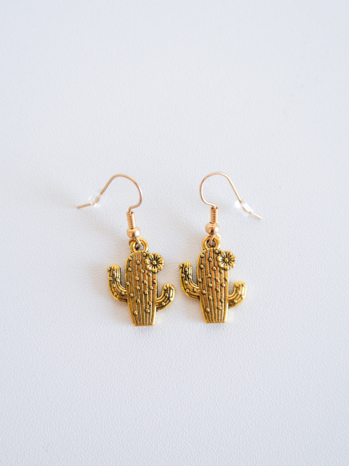 Handmade Gold Cactus Earrings – Western Desert-Inspired Jewelry Gift Ideas for Her