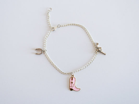 Cowboy Western Theme Jewelry - Charm Anklet/Bracelet - Gift Ideas for Her - Bachelorette Party Gift