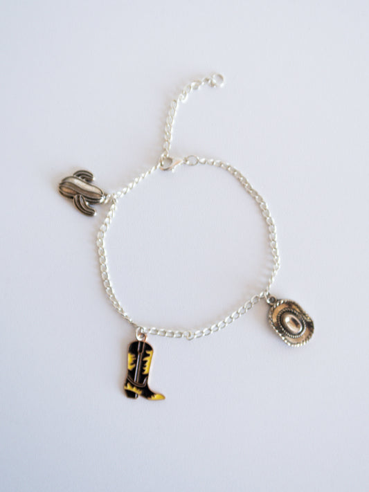 Western Cowboy Style Charm Anklet/Bracelet - Handmade Jewelry Made in Canada Gifts for Her