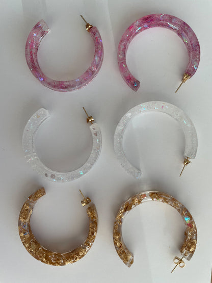 Big Sparkly Gold Hoops