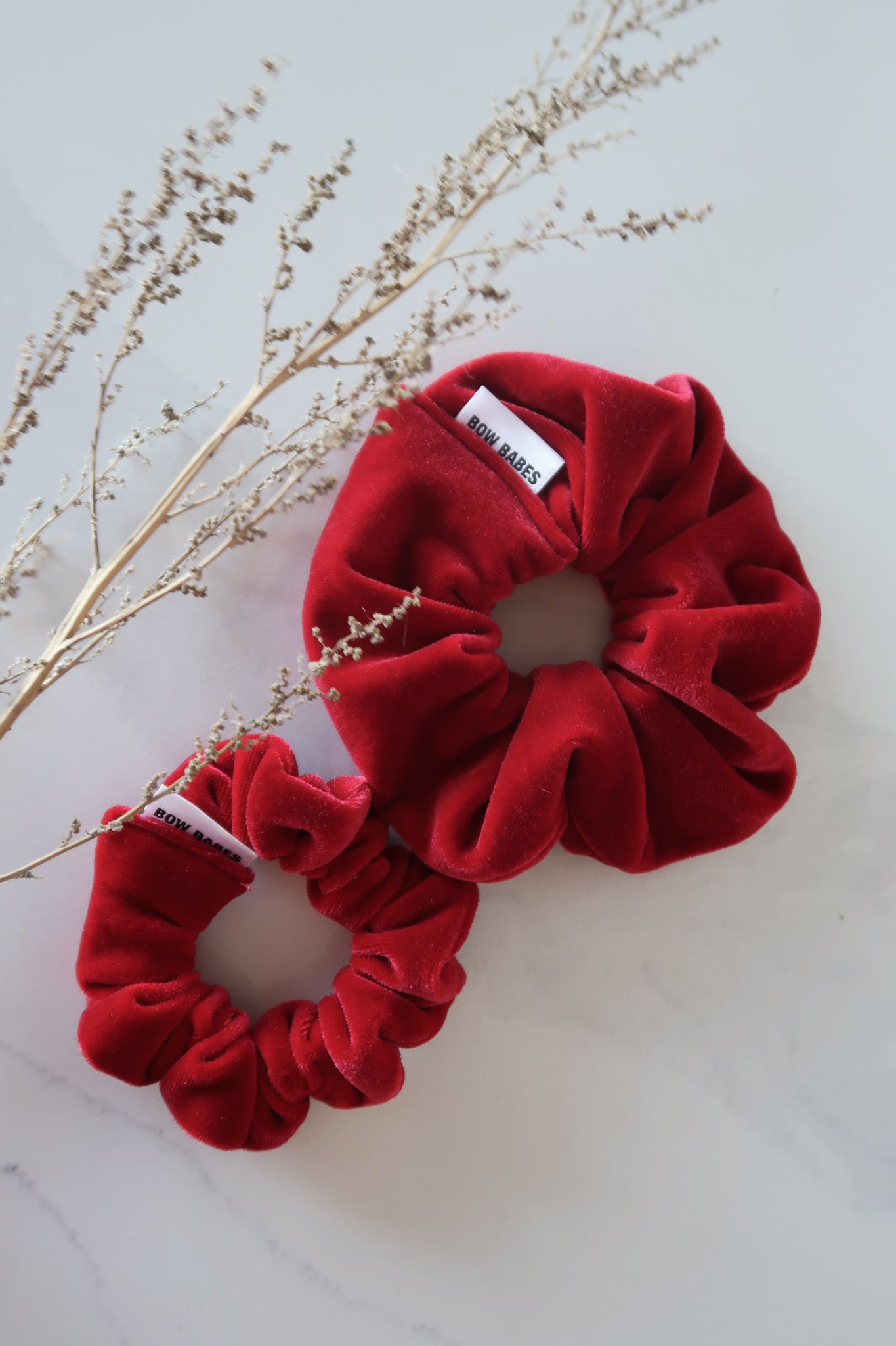 Ruby Red Velvet Mini Scrunchie