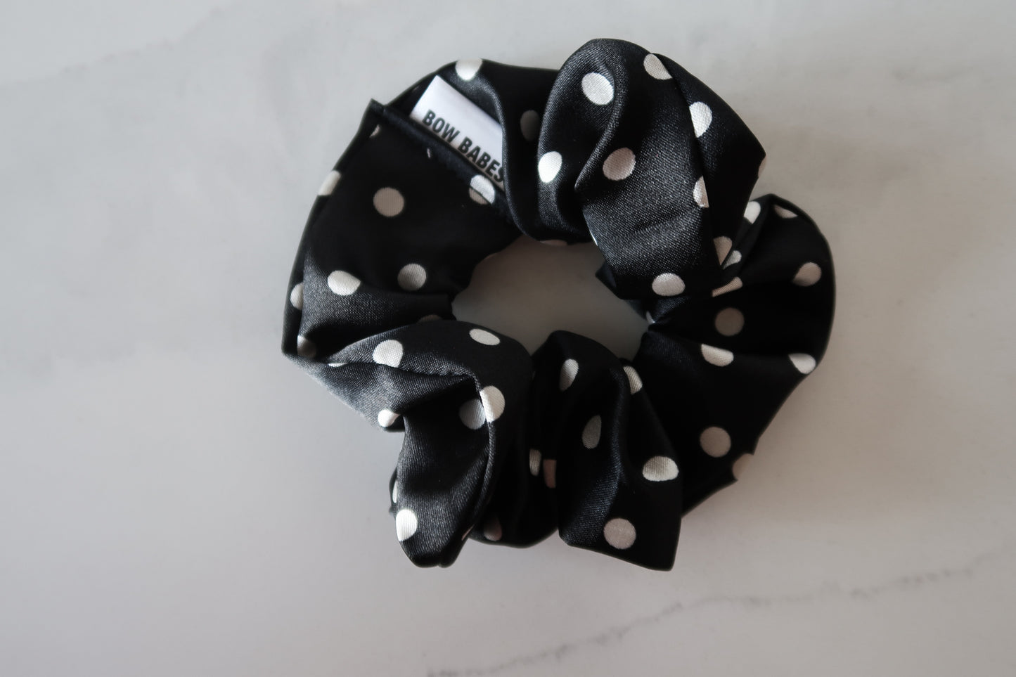 Black + White Polka Dot Everyday Scrunchie