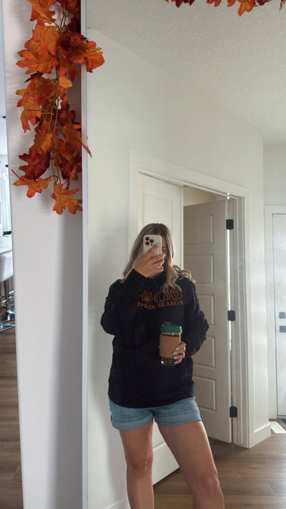 Pumpkin Season Hoodie mirror selfie for fit 