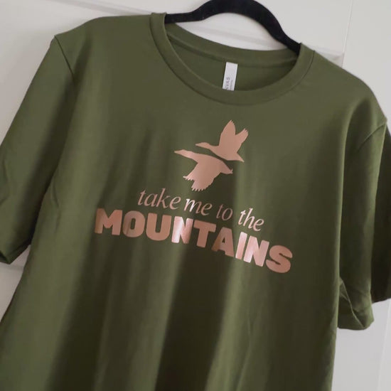 take me to the mountains green and gold video of t-shirt