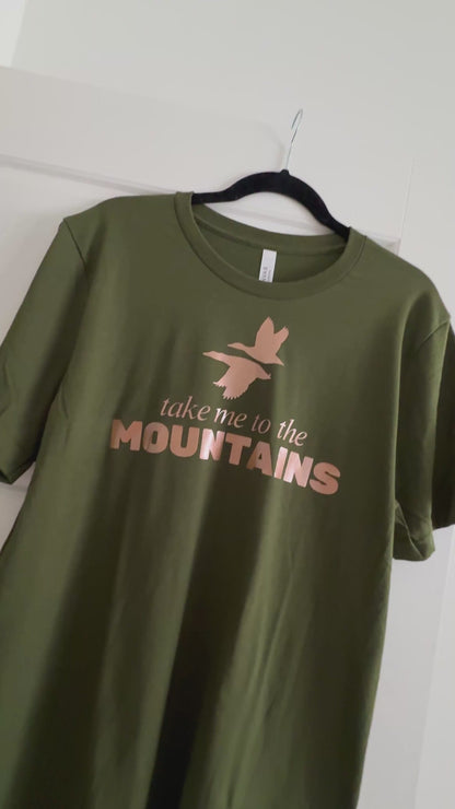 take me to the mountains green and gold video of t-shirt