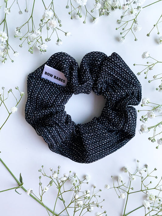 sparkly charcoal scrunchie