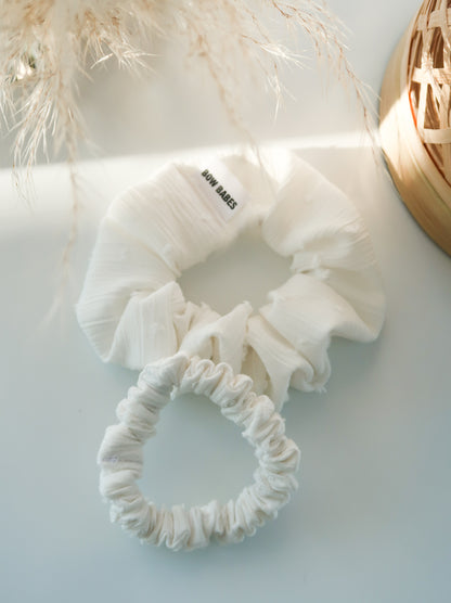 White Mini Scrunchie