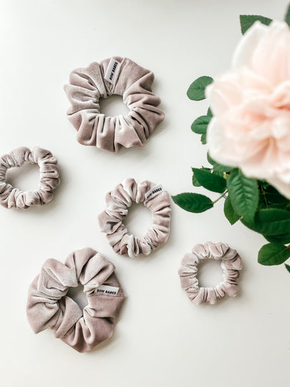 Mini Champagne Velvet Scrunchie