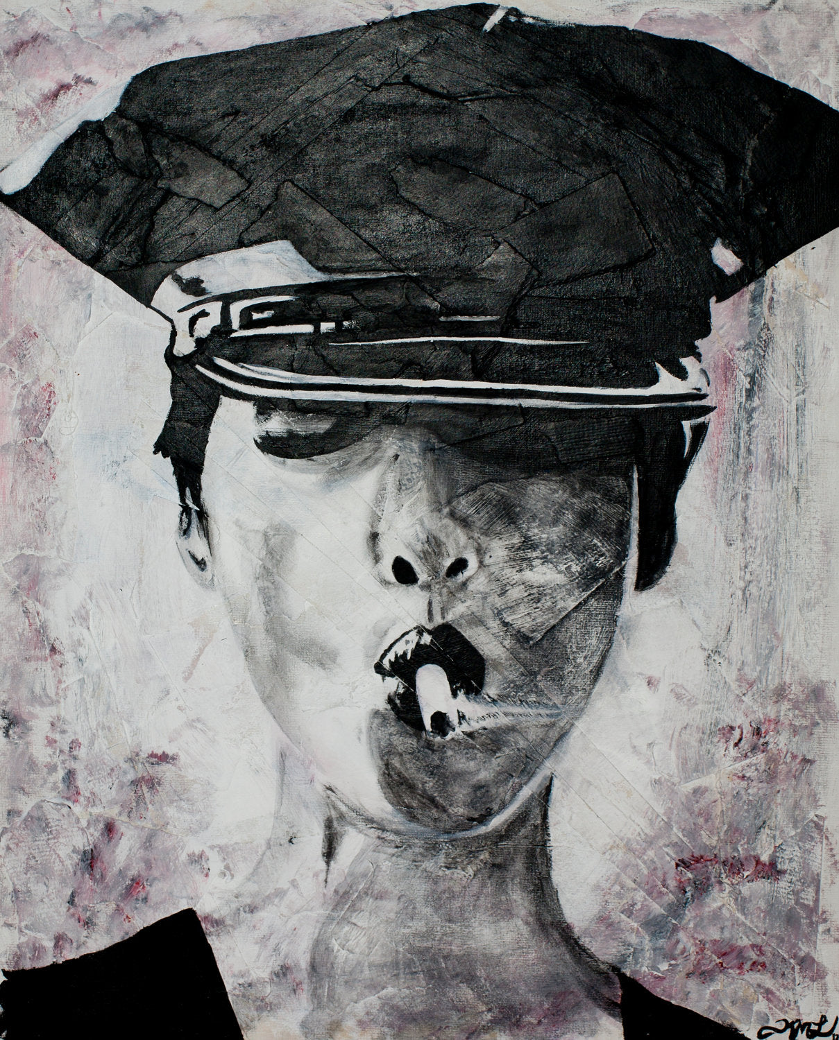 police woman smoking fine art print in colour by kim legler